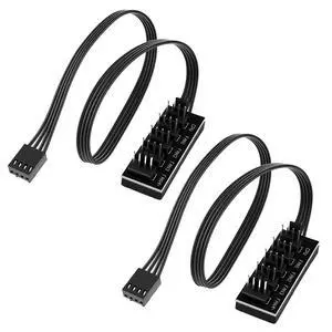 PWM Fan Splitter Hub Compatible 3PIN/4PIN 2 Pack 1 to 5 Splitter | Fan Splitter Cable Compatible Extension Cord for Computer 4-Pin and 3-Pin PC Durable Wire for Desktop Computer Cooling PWM Fan Splitter Hub Compatible 3PIN/4PIN 2 Pack 1 to 5 Splitter | Fan Splitter Cable Compatible Extension Cord for Computer 4-Pin and 3-Pin PC Durable Wire for Desktop Computer Cooling