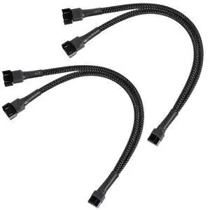 2 Way PWM Fan Splitter Cable 1 to 2 Fan Splitter 4 Pin 2-Way Converter PC Fans Splitters Fans Extension Cable for Computer Case, Black Sleeved, 10.6inch/27cm 2 Way PWM Fan Splitter Cable 1 to 2 Fan Splitter 4 Pin 2-Way Converter PC Fans Splitters Fans Extension Cable for Computer Case, Black Sleeved, 10.6inch/27cm