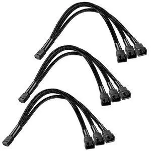 3 Pcs PC Fan Splitter 4 Pin PWM Fan Splitter Cable | 1 to 3 Way PC Extension Cable 11 Inch PWM Fans Splitters for ATX Case 4-Pin 3-Pin Cooling Fans 3 Pcs PC Fan Splitter 4 Pin PWM Fan Splitter Cable | 1 to 3 Way PC Extension Cable 11 Inch PWM Fans Splitters for ATX Case 4-Pin 3-Pin Cooling Fans