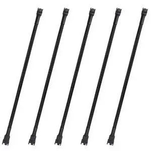Viliqiou 5-Pack 12" PWM Fan Splitter, 4 Pin PC Fan Extension Cable, Black Sleeved PC Cable Extension Viliqiou 5-Pack 12" PWM Fan Splitter, 4 Pin PC Fan Extension Cable, Black Sleeved PC Cable Extension