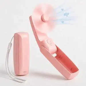 Hand Held Fan, 2-in-1 Portable Mini Handheld Fan Foldable Pocket Size | USB Rechargeable Battery Powered Personal Desk Fan for Travel, Outdoors, Hiking, Summer Gifts for Women Girls (Pink) Hand Held Fan, 2-in-1 Portable Mini Handheld Fan Foldable Pocket Size | USB Rechargeable Battery Powered Personal Desk Fan for Travel, Outdoors, Hiking, Summer Gifts for Women Girls (Pink)