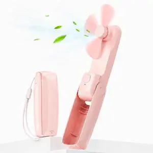 Hand Held Fan, Mini Handheld Fan Foldable Pocket Size, USB Portable Fan | Rechargeable Battery Powered Fan for Travel, Makeup, Concerts, Office, 3 Speeds Adjustable, Desk Stand & Power Bank (PINK) Hand Held Fan, Mini Handheld Fan Foldable Pocket Size, USB Portable Fan | Rechargeable Battery Powered Fan for Travel, Makeup, Concerts, Office, 3 Speeds Adjustable, Desk Stand & Power Bank (PINK)