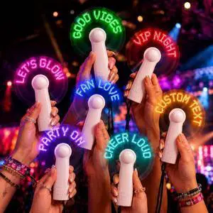 HOFMOY Custom LED Message Fan Personalized Mini Handheld Fan, Bulk Party Favors for Adults Weddings, Birthdays, Bridal Showers, Concerts & Graduations HOFMOY Custom LED Message Fan Personalized Mini Handheld Fan, Bulk Party Favors for Adults Weddings, Birthdays, Bridal Showers, Concerts & Graduations