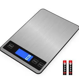 Digital Kitchen Scale 5kg/11lb Food Scale with LCD Display, Zero Button, 6 Units, Stainless Steel Surface 1g Precision, Battery Powered for Cooking, Baking, Meal Prep Digital Kitchen Scale 5kg/11lb Food Scale with LCD Display, Zero Button, 6 Units, Stainless Steel Surface 1g Precision, Battery Powered for Cooking, Baking, Meal Prep