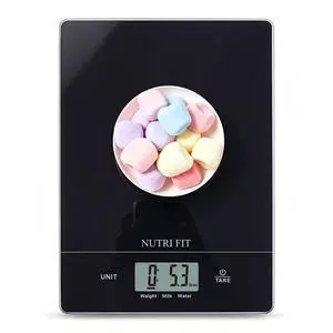 NUTRI FIT Digital Food Scale Kitchen Scales Grams & Ounces for Weight Loss | Tempered Glass Panel, Ultra-Thin Size, 1g Increment, Max 11lbs, Smart Tare, Hang to Wall, Baking Cooking, 1CR2032 Battery NUTRI FIT Digital Food Scale Kitchen Scales Grams & Ounces for Weight Loss | Tempered Glass Panel, Ultra-Thin Size, 1g Increment, Max 11lbs, Smart Tare, Hang to Wall, Baking Cooking, 1CR2032 Battery