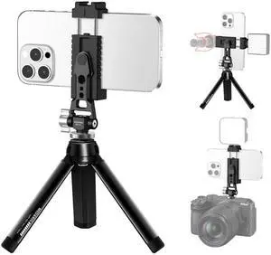 Aluminum Tripod Stand Mount Universal Smartphone Adapter with Cold Shoe Mount,360°Adjustable Cellphone Clamp Tripod Stand Holder,Compatible for iPhone,Samsung Galaxy and Cameras. Aluminum Tripod Stand Mount Universal Smartphone Adapter with Cold Shoe Mount,360°Adjustable Cellphone Clamp Tripod Stand Holder,Compatible for iPhone,Samsung Galaxy and Cameras.