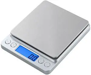 Small Digital Scale,3kg/0.1g,6.6lb,Kitchen Scale,Food Scale,with Blue Backlit LCD Display, 6 Units, Auto Off, Tare, PCS Function, Stainless Steel, Battery Included Small Digital Scale,3kg/0.1g,6.6lb,Kitchen Scale,Food Scale,with Blue Backlit LCD Display, 6 Units, Auto Off, Tare, PCS Function, Stainless Steel, Battery Included