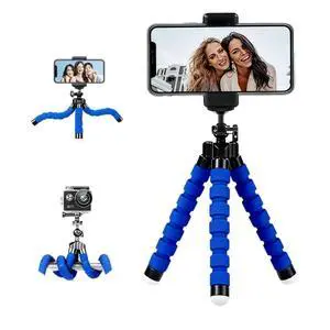 YOUNEEDFUL Mini Portable Phone Tripod Stand with Flexible Legs (Blue) | Suitable for Mobile Phone and Compact Cameras Lightweight Tripod for Desk, Outdoor Vlogging Content Creation YOUNEEDFUL Mini Portable Phone Tripod Stand with Flexible Legs (Blue) | Suitable for Mobile Phone and Compact Cameras Lightweight Tripod for Desk, Outdoor Vlogging Content Creation