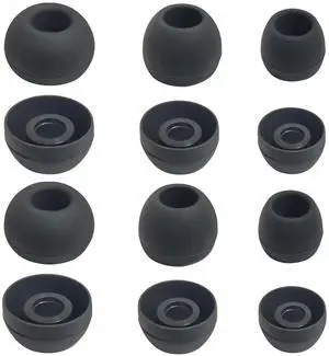 Universal Silicone Replacement Ear Tips for 4.5-7mm Nozzle, Secure Fit | 3 Pairs S/M/L, Earbuds Tips Noise Isolating, Comfortable & Case-Compatible for in Ear Earphones, Black Universal Silicone Replacement Ear Tips for 4.5-7mm Nozzle, Secure Fit | 3 Pairs S/M/L, Earbuds Tips Noise Isolating, Comfortable & Case-Compatible for in Ear Earphones, Black