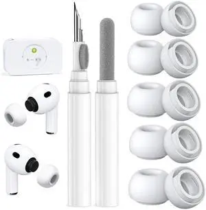 Polislime 5 Pairs Replacement Ear Tips for AirPods Pro 3 (White) | (5 Size XXS/XS/S/M/L )Silicone Ear Tips with Cleaner kit,Noise Reduction Holewith & Built-in dust Guard Screen Polislime 5 Pairs Replacement Ear Tips for AirPods Pro 3 (White) | (5 Size XXS/XS/S/M/L )Silicone Ear Tips with Cleaner kit,Noise Reduction Holewith & Built-in dust Guard Screen