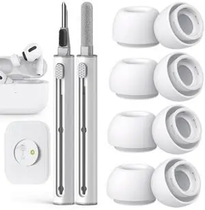Pohgelan for AirPods Pro 2nd/1st Replacement Ear Tips (XS/S/M/L)-Whiite | Silicone,with Noise Reduction Hole & Built-in dust Guard Screen,for USB-C Charging Case with Cleaner kit -4 Sizes Pohgelan for AirPods Pro 2nd/1st Replacement Ear Tips (XS/S/M/L)-Whiite | Silicone,with Noise Reduction Hole & Built-in dust Guard Screen,for USB-C Charging Case with Cleaner kit -4 Sizes