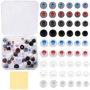 54Pcs Silicone Earbud Replacement Tips, S/M/L Ear Bud Tips, Rubber Earbud Covers Compatible with Most Earphones (Inner Hole 3.8mm-5.1mm) 54Pcs Silicone Earbud Replacement Tips, S/M/L Ear Bud Tips, Rubber Earbud Covers Compatible with Most Earphones (Inner Hole 3.8mm-5.1mm)
