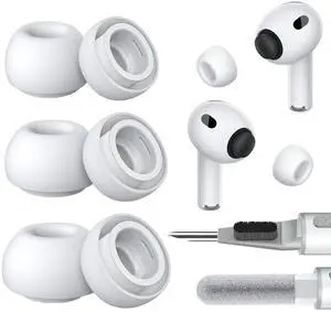 Ear Tips Replacement for AirPods Pro 3, Silicone Earbuds Tip 3 Pairs | Ear Buds Eartips with Cleaner Kit - Buds Replacement Accessories for AirPod Pro 3rd Gen (Assorted S/M/L, White) Ear Tips Replacement for AirPods Pro 3, Silicone Earbuds Tip 3 Pairs | Ear Buds Eartips with Cleaner Kit - Buds Replacement Accessories for AirPod Pro 3rd Gen (Assorted S/M/L, White)