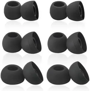 Silicone Replacement Earbuds Tips Universal for 5mm-7mm True Wireless LMS | 6 Pairs Rubber Ear TipsSecure Fit & Noise Isolation, Black Silicone Replacement Earbuds Tips Universal for 5mm-7mm True Wireless LMS | 6 Pairs Rubber Ear TipsSecure Fit & Noise Isolation, Black