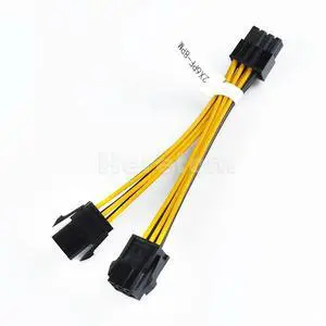 CPU 8Pin Male To Dual 6Pin Female PCI-E Power Adapte 2X6pin GPU to 8Pin CPU Power Supply Cable Y - Splitter Adapter 18AWG CPU 8Pin Male To Dual 6Pin Female PCI-E Power Adapte 2X6pin GPU to 8Pin CPU Power Supply Cable Y - Splitter Adapter 18AWG