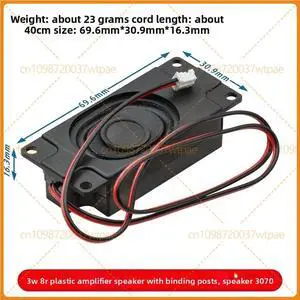 3pcs For 3W 8Ohm Plastic Speaker 3070 Mini Loudspeaker With Terminal For Voice Recognition Audio Module 3pcs For 3W 8Ohm Plastic Speaker 3070 Mini Loudspeaker With Terminal For Voice Recognition Audio Module
