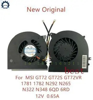 FORLaptop CPU GPU Cooling Fan For GT72S GT72S GT72VR 1781 1782 N292 N265 N32 2 N348 6QD 6RD Fan 12V 0.65A FORLaptop CPU GPU Cooling Fan For GT72S GT72S GT72VR 1781 1782 N292 N265 N32 2 N348 6QD 6RD Fan 12V 0.65A