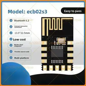 10PCS For BLE ECB02S3 Bluetooth Module, Bluetooth & Serial Port Bidirectional Conversion, UART Data Transparent Transmission 10PCS For BLE ECB02S3 Bluetooth Module, Bluetooth & Serial Port Bidirectional Conversion, UART Data Transparent Transmission