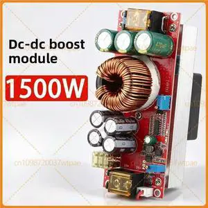 For 1500W High Power DC-DC Adjustable Boost Power Module, 12V Step Up To 24V 36V 48V, Constant Voltage Current With Cooling Fan For 1500W High Power DC-DC Adjustable Boost Power Module, 12V Step Up To 24V 36V 48V, Constant Voltage Current With Cooling Fan