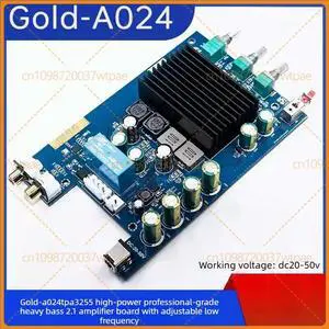 For Gold-A024 TPA3255 2.1 Channel Amplifier Board 70W+70W+300W Adjustable Bass Audio Module For Gold-A024 TPA3255 2.1 Channel Amplifier Board 70W+70W+300W Adjustable Bass Audio Module