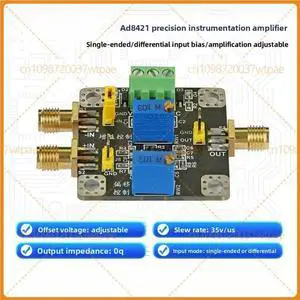 For AD8421 Instrument Amplifier Module, HighPrecision mV uV Weak Signal Amplifier, Singleended Differential Input For AD8421 Instrument Amplifier Module, HighPrecision mV uV Weak Signal Amplifier, Singleended Differential Input