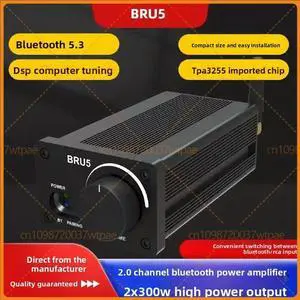 For BRU5 TPA3255 Bluetooth 5.3 Amplifier 2×300W Stereo DSP Tone Adjust Home Audio Use For BRU5 TPA3255 Bluetooth 5.3 Amplifier 2×300W Stereo DSP Tone Adjust Home Audio Use