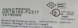 GRTB18S-P2317 GRTB18S P2317 Photoelectric Switch Fast Delivery GRTB18S-P2317 GRTB18S P2317 Photoelectric Switch Fast Delivery