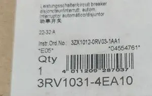 3RV1031-4EA10 3RV1031 4EA10 Circuit Breaker Fast Delivery 3RV1031-4EA10 3RV1031 4EA10 Circuit Breaker Fast Delivery