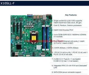Stable Performance X10SLL-F For Server microATX Motherboard LGA 1150 C222 Support E3-1200 v3/v4 DDR3 PCI-E 3.0 Stable Performance X10SLL-F For Server microATX Motherboard LGA 1150 C222 Support E3-1200 v3/v4 DDR3 PCI-E 3.0
