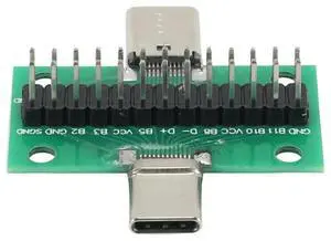 Male To Female Type C Test PCB Board Universal Board with USB 3.1 Port 20.6X36.2MM Test Board with Pins Male To Female Type C Test PCB Board Universal Board with USB 3.1 Port 20.6X36.2MM Test Board with Pins
