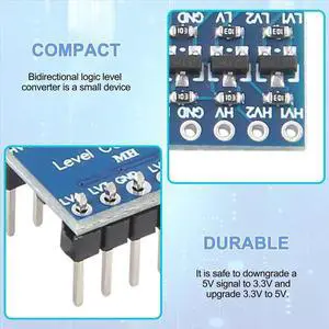 10Pcs 4 Channel IIC I2C Logic Level Converter Bi-Directional Module 3.3V to 5V Shifter for (Pack of 10) 10Pcs 4 Channel IIC I2C Logic Level Converter Bi-Directional Module 3.3V to 5V Shifter for (Pack of 10)