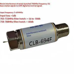 DTMB TV Filter, Terrestrial Wave Anti-5G Interference,Bandpass/Notch/Low-Pass Filter,5-694MHz Digital TV Signal Enhancer DTMB TV Filter, Terrestrial Wave Anti-5G Interference,Bandpass/Notch/Low-Pass Filter,5-694MHz Digital TV Signal Enhancer