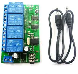 AD22B04 4CH MT8870 Dtmf Signal Tone Voice Decoder Phone Remote Control Relay Switch Module 12V DC For LED Motor Home Plc AD22B04 4CH MT8870 Dtmf Signal Tone Voice Decoder Phone Remote Control Relay Switch Module 12V DC For LED Motor Home Plc