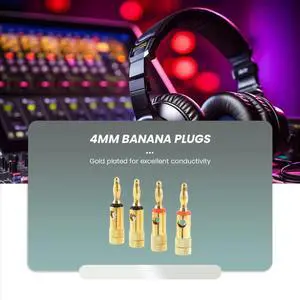 Gold plated Banana Plugs 2 Red 2 Black 4mm 4 pcs LL68-4BP1 Gold plated Banana Plugs 2 Red 2 Black 4mm 4 pcs LL68-4BP1