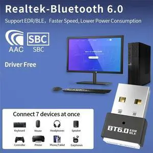 USB Bluetooth 6.0 Adapter USB Audio Receiver Transmitter for Bluetooth Headphone Printer Speaker Keyboard Mouse USB Bluetooth 6.0 Adapter USB Audio Receiver Transmitter for Bluetooth Headphone Printer Speaker Keyboard Mouse