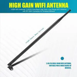 12DBI Antenna, 2.4G/5G Dual Band High Gain Long Range Antenna with RPSMA Connector for Network 12DBI Antenna, 2.4G/5G Dual Band High Gain Long Range Antenna with RPSMA Connector for Network