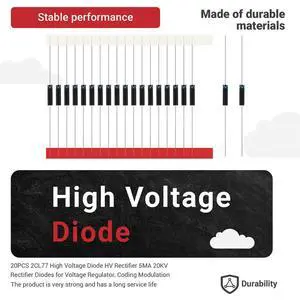 20PCS 2CL77 High Voltage Diode HV Rectifier 5MA 20KV Rectifier Diodes for Voltage Regulator, Coding Modulation 20PCS 2CL77 High Voltage Diode HV Rectifier 5MA 20KV Rectifier Diodes for Voltage Regulator, Coding Modulation