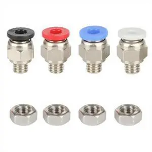 PC4-M6 Pneumatic Connector with Nut Straight Through Pneumatic Connector for 3D Printer Parts Filament Dryer Box PC4-M6 Pneumatic Connector with Nut Straight Through Pneumatic Connector for 3D Printer Parts Filament Dryer Box