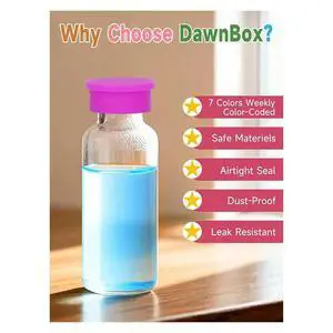 35-Pack 3ml Glass Vials with Color-Coded Silicone Caps for Daily Organization, Leakproof and Reusable 35-Pack 3ml Glass Vials with Color-Coded Silicone Caps for Daily Organization, Leakproof and Reusable