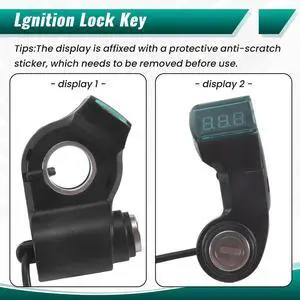 E-Bike Lgnition Lock Key Thumb Throttle Voltmeter Digital Voltage Display Switch 3Pin for KUGOO M4 M365 Universal E-Bike Lgnition Lock Key Thumb Throttle Voltmeter Digital Voltage Display Switch 3Pin for KUGOO M4 M365 Universal