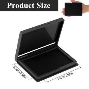 Premium Black Ink Stamp Pad, 4 X 2.5 Inch - Ideal for Office and Crafting, Compatible with All Stamp Types Premium Black Ink Stamp Pad, 4 X 2.5 Inch - Ideal for Office and Crafting, Compatible with All Stamp Types