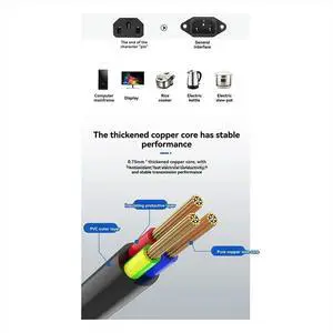 UK Standard Copper Power Cord 3x0.75mm² Electrical Copper Wire 1.5m Charging Line for Computers Monitors Rice Cookers,B UK Standard Copper Power Cord 3x0.75mm² Electrical Copper Wire 1.5m Charging Line for Computers Monitors Rice Cookers,B