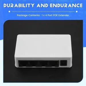 4 Port POE Extender 100Mbps 1 in 4 Out 250 Meters Network Switch Repeater IEEE802.3af/At for PoE Switch NVR IP Camera 4 Port POE Extender 100Mbps 1 in 4 Out 250 Meters Network Switch Repeater IEEE802.3af/At for PoE Switch NVR IP Camera