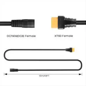 14AWG DC8mm Female DC7909 to XT60 Female Solar Panel Charging Cable for Ecoflow Goal Zero ALLPOWERS Power Station 14AWG DC8mm Female DC7909 to XT60 Female Solar Panel Charging Cable for Ecoflow Goal Zero ALLPOWERS Power Station