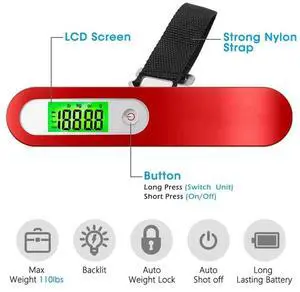 Digital Luggage Scale Hand Luggage Electronic Scale Electronic Scale for Travelers Handheld Scale 110 Lbs B Digital Luggage Scale Hand Luggage Electronic Scale Electronic Scale for Travelers Handheld Scale 110 Lbs B