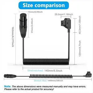D-Tap Male to Female 4-Pin XLR Cable for Power Supply Adapter for Cameras, Monitors Spring Wire D-Tap Male to Female 4-Pin XLR Cable for Power Supply Adapter for Cameras, Monitors Spring Wire