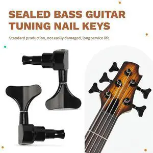 2+2 Sealed Bass Guitar Tuning Pegs Keys 2R2L Machine Head Tuners for Precision Bass and Jazz Bass, Black 2+2 Sealed Bass Guitar Tuning Pegs Keys 2R2L Machine Head Tuners for Precision Bass and Jazz Bass, Black