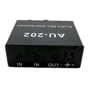 AU-202 2 Input 2 Output Stereo Mixer Audio Distributor for Headphone External Power AMP Volume Alone Control AU-202 2 Input 2 Output Stereo Mixer Audio Distributor for Headphone External Power AMP Volume Alone Control