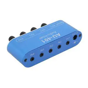 DC 5V-12V AU-401 Stereo Audio Mixer 4 Input 1 Output Individually Controls Board Sound Mixing DIY Headphones Amplifier DC 5V-12V AU-401 Stereo Audio Mixer 4 Input 1 Output Individually Controls Board Sound Mixing DIY Headphones Amplifier