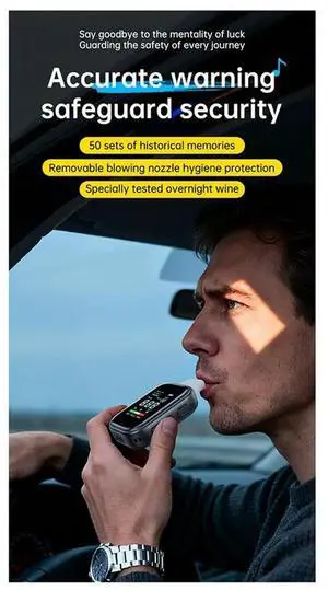 Electrochemical Breathalyzer with Breathalyzer, High-Sensitivity LED Color Screen Digital Display Breathalyzer Electrochemical Breathalyzer with Breathalyzer, High-Sensitivity LED Color Screen Digital Display Breathalyzer